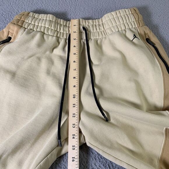 Air Jordan Jumpman Fleece Joggers Womens XL Tan Colorblock 26" Inseam Drawstring - Picture 10 of 14